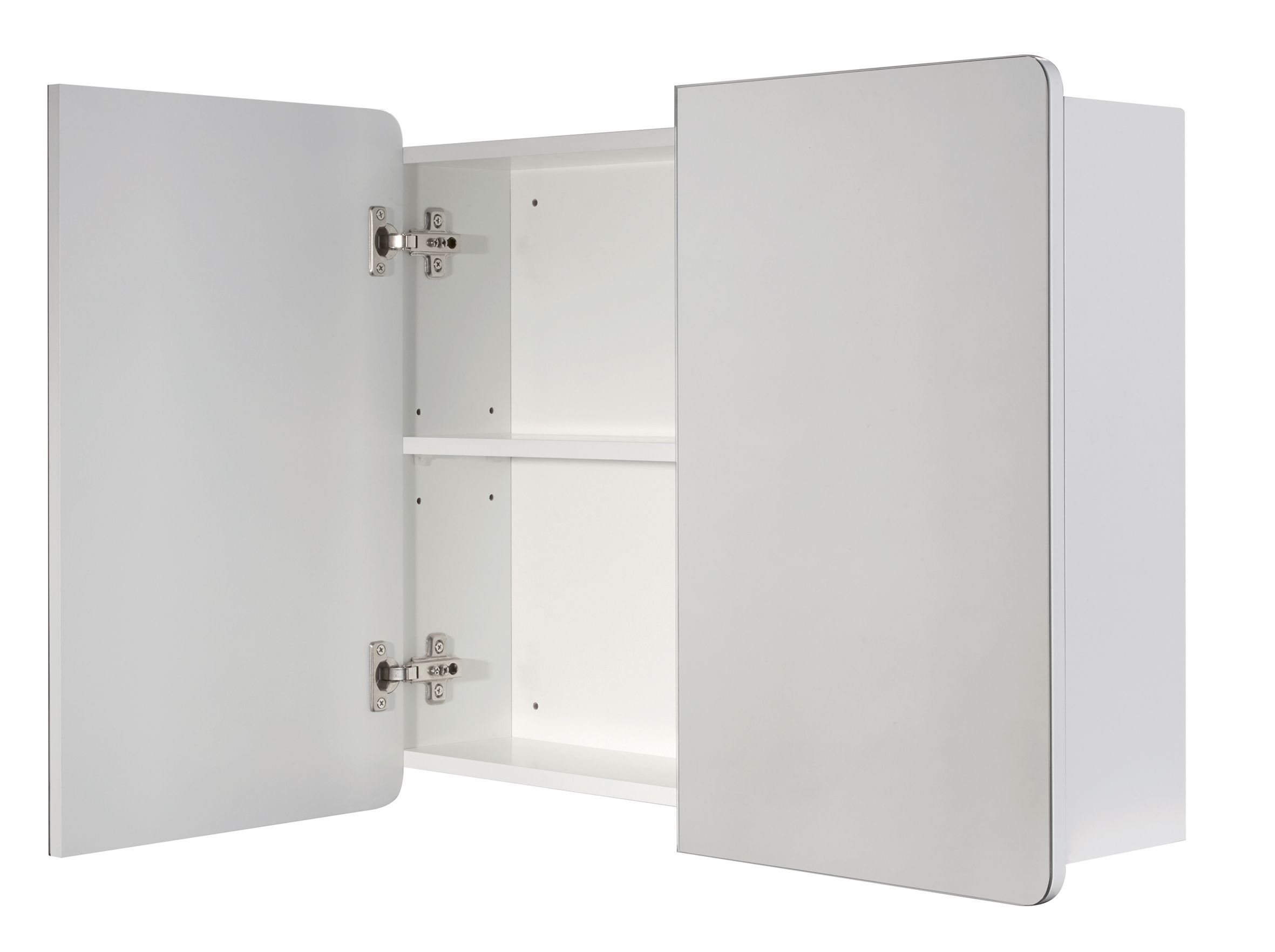 Official image of Mirrored bathroom cabinet ; Cooke & Lewis ; White mirrored cabinet published by OECD 2
