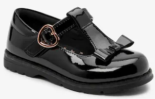 Official image of Children's shoes ; Next ; Infant T-Bar patent PU bow shoe published by OECD