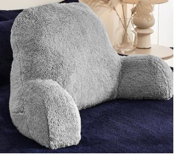 Official image of Bedrest cushion ; Next ; Grey teddy fleece Cuddle Cushion published by OECD