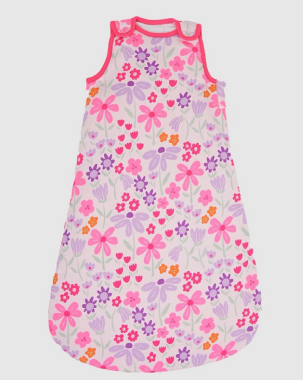 Official image of Baby sleeping bag ; Dunnes Stores ; 2.5 Tog Floral/Animal Grow Bag and 1.5 Tog Grow Bag. Product sold online. published by OECD