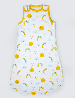 Official image of Baby sleeping bag ; Dunnes Stores ; 2.5 Tog Floral/Animal Grow Bag and 1.5 Tog Grow Bag. Product sold online. published by OECD 3