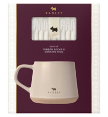 Official image of Socks and mug set ; Radley ; Cosy Up Ribbed Socks and Ceramic Mug published by OECD