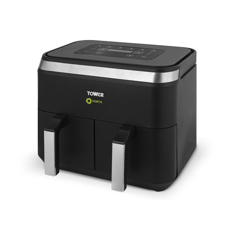 Official image of Air fryer ; Tower,Vortx ; 8L Dual Basket Air Fryer published by OECD