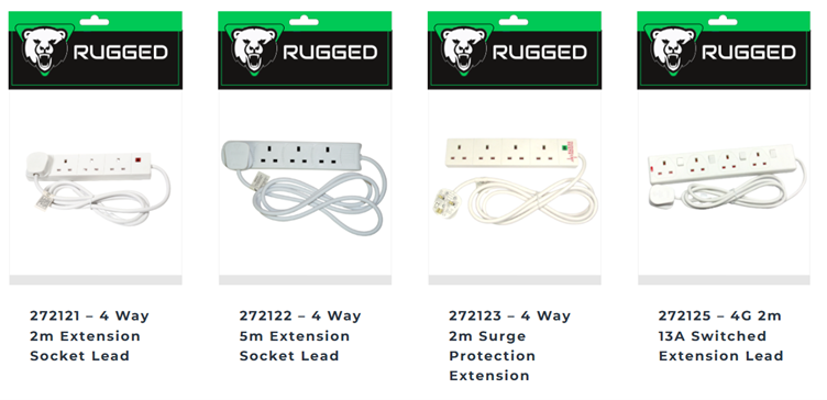 Official image of Extension lead ; RUGGED ; RUGGED Trailing Sockets published by OECD