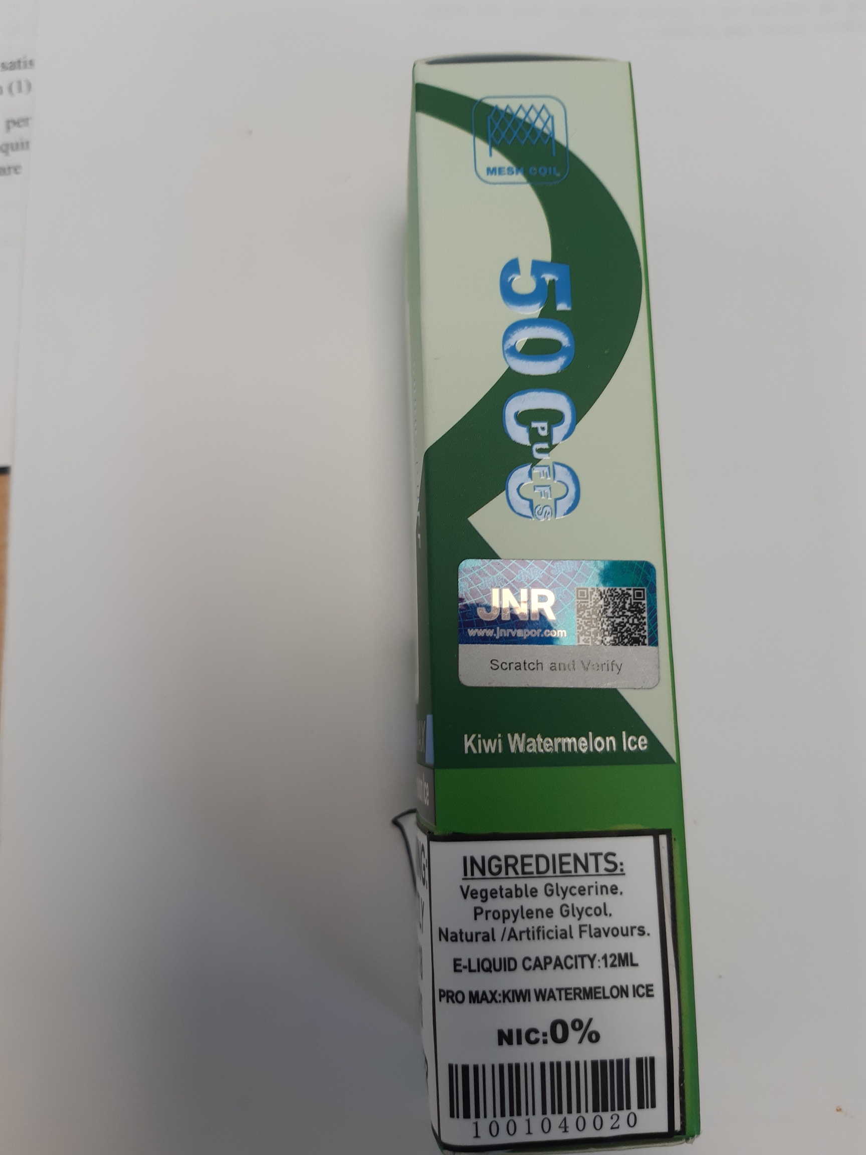 Official image of Disposable electronic cigarette ; Unknown ; JNR Crystal Pro Max 5000+ puff published by OECD 2
