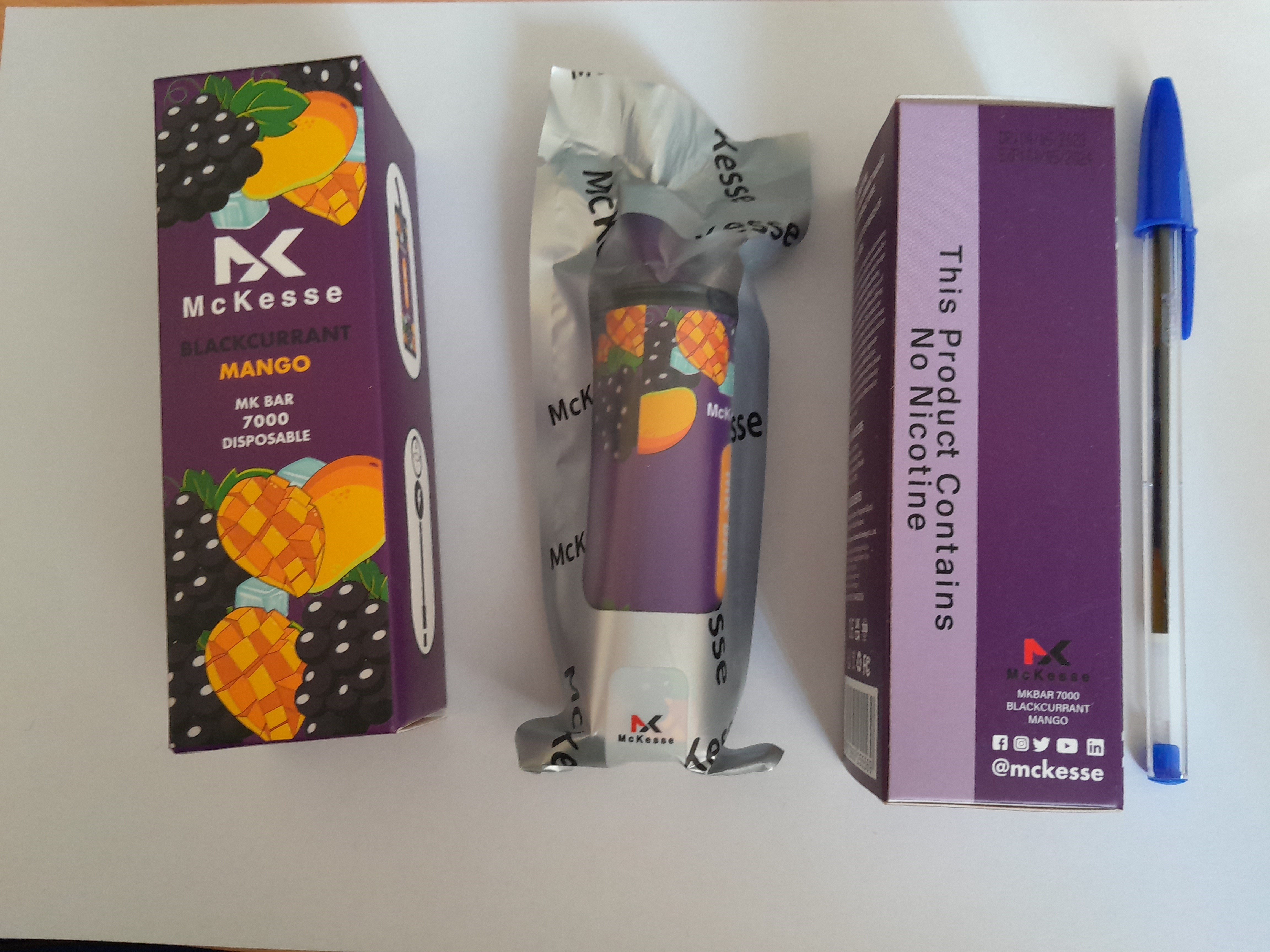 Official image of Disposable electronic cigarette ; McKesse ; MK Bar 7000 published by OECD