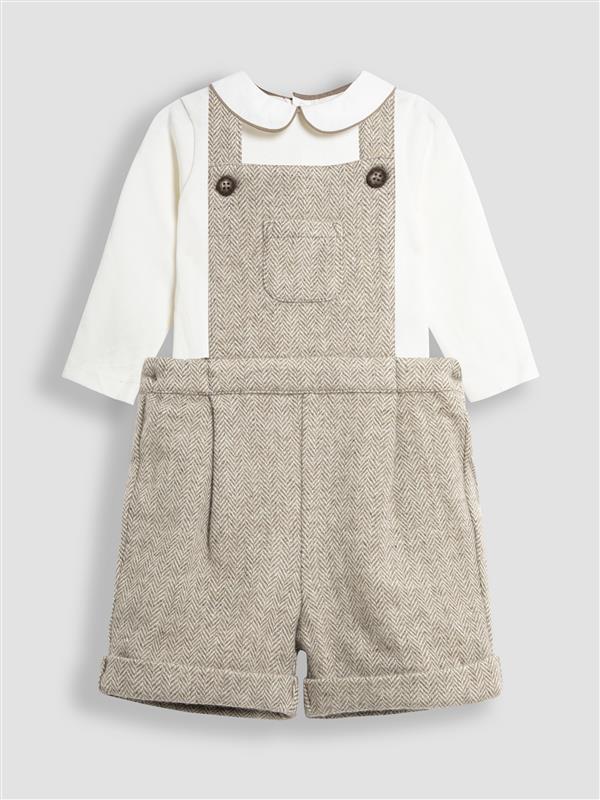 Official image of Children's clothing set ; Jojo Maman Bébé ; Herringbone Dungarees & Top Set published by OECD