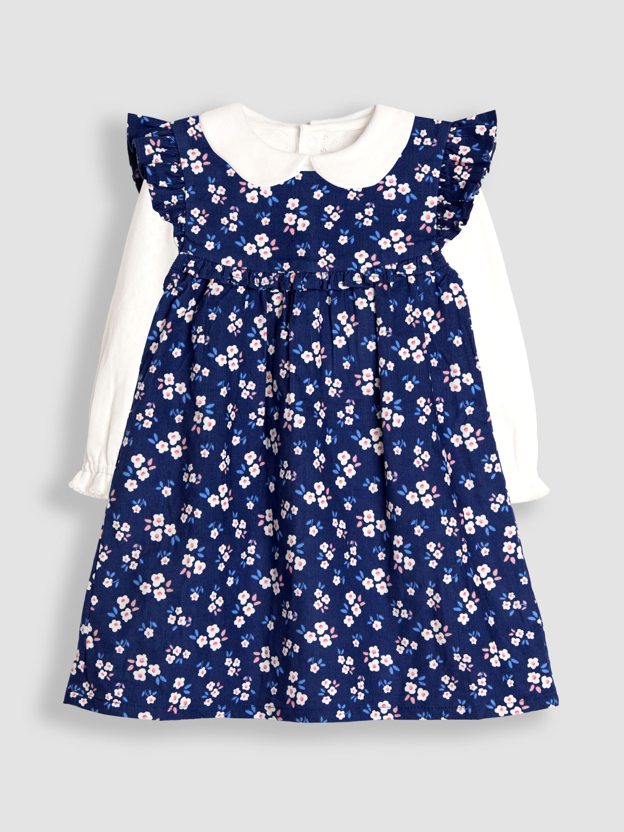 Official image of Children's clothing set ; Jojo Maman Bébé ; Floral Cord Dress & Body Set published by OECD