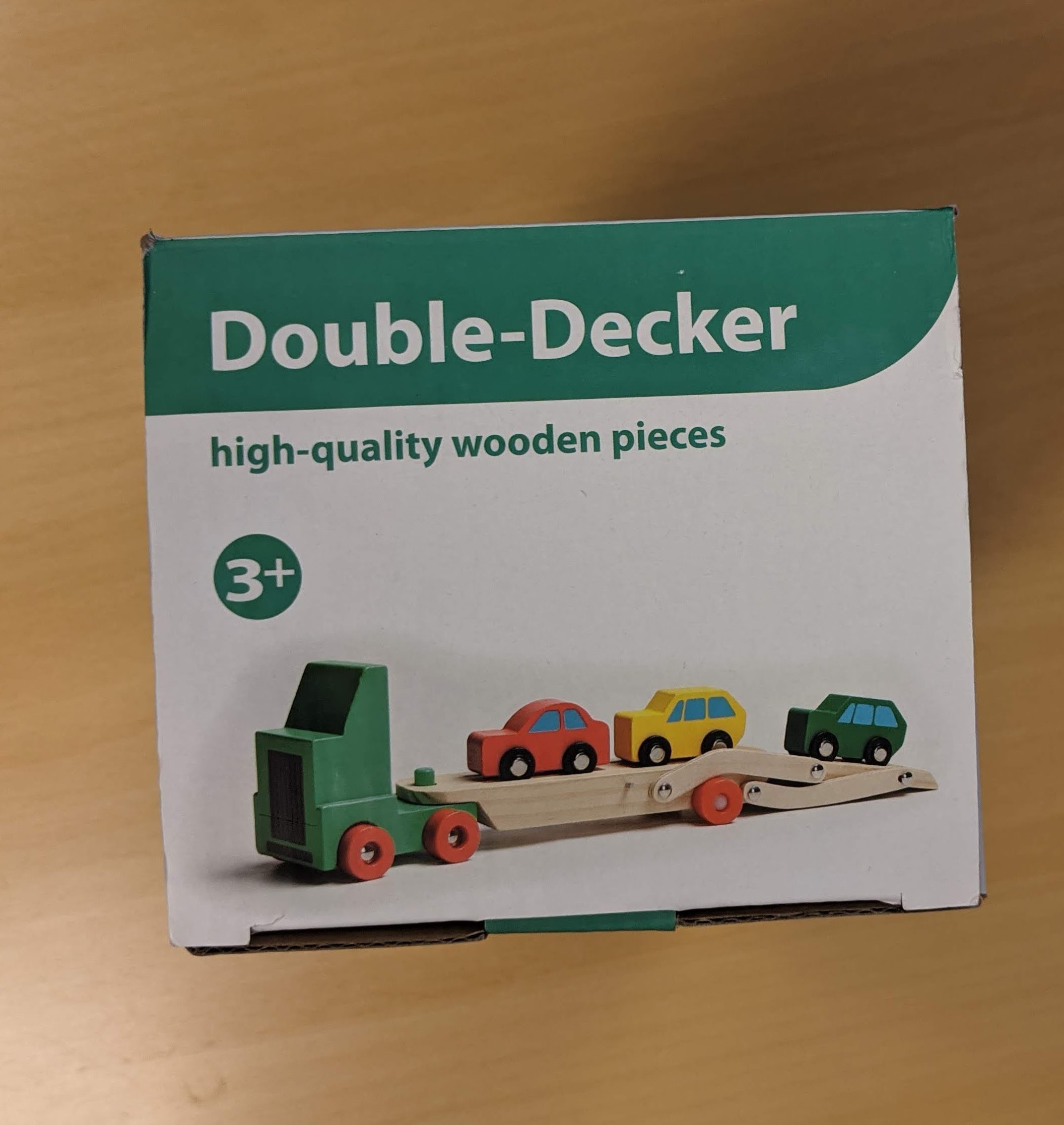 Official image of Wooden toy car ; Unknown ; Double Decker published by OECD 3