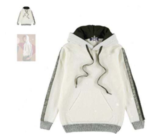 Official image of Children's hoodie ; Manuel and Frank ; Hettupeysa, hvít published by OECD