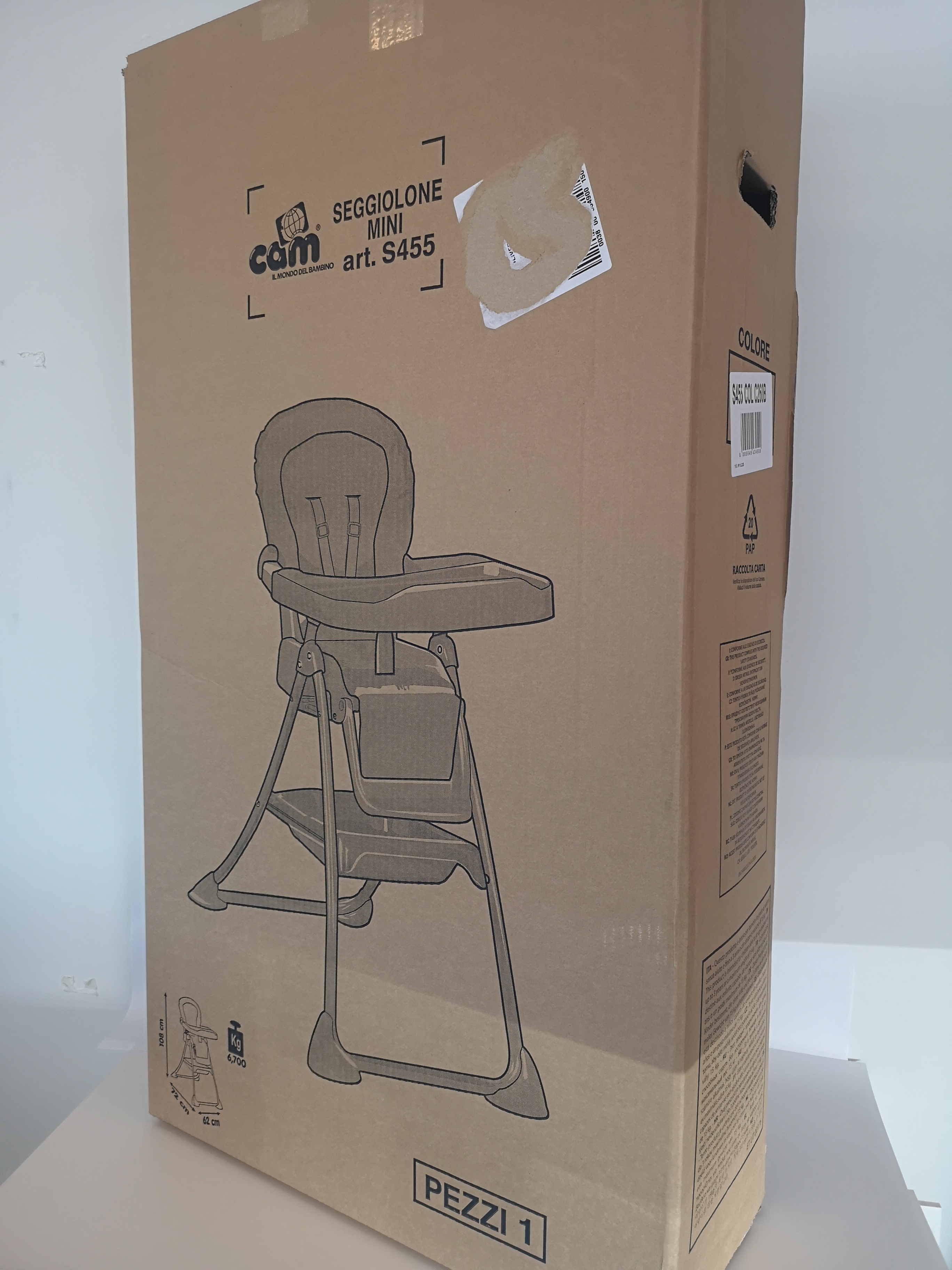 Official image of Highchair ; CAM IL MONDO DEL BAMBINO S.P.A. ; Mini published by OECD