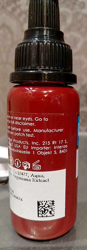 Official image of Tattoo ink ; INTENZE ; RED CHERRY published by OECD