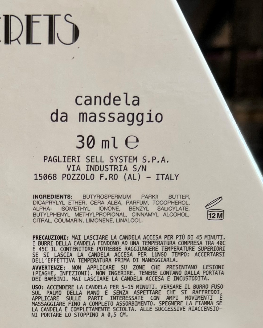 Official image of Candle ; Parah ; Candela da massaggio published by OECD