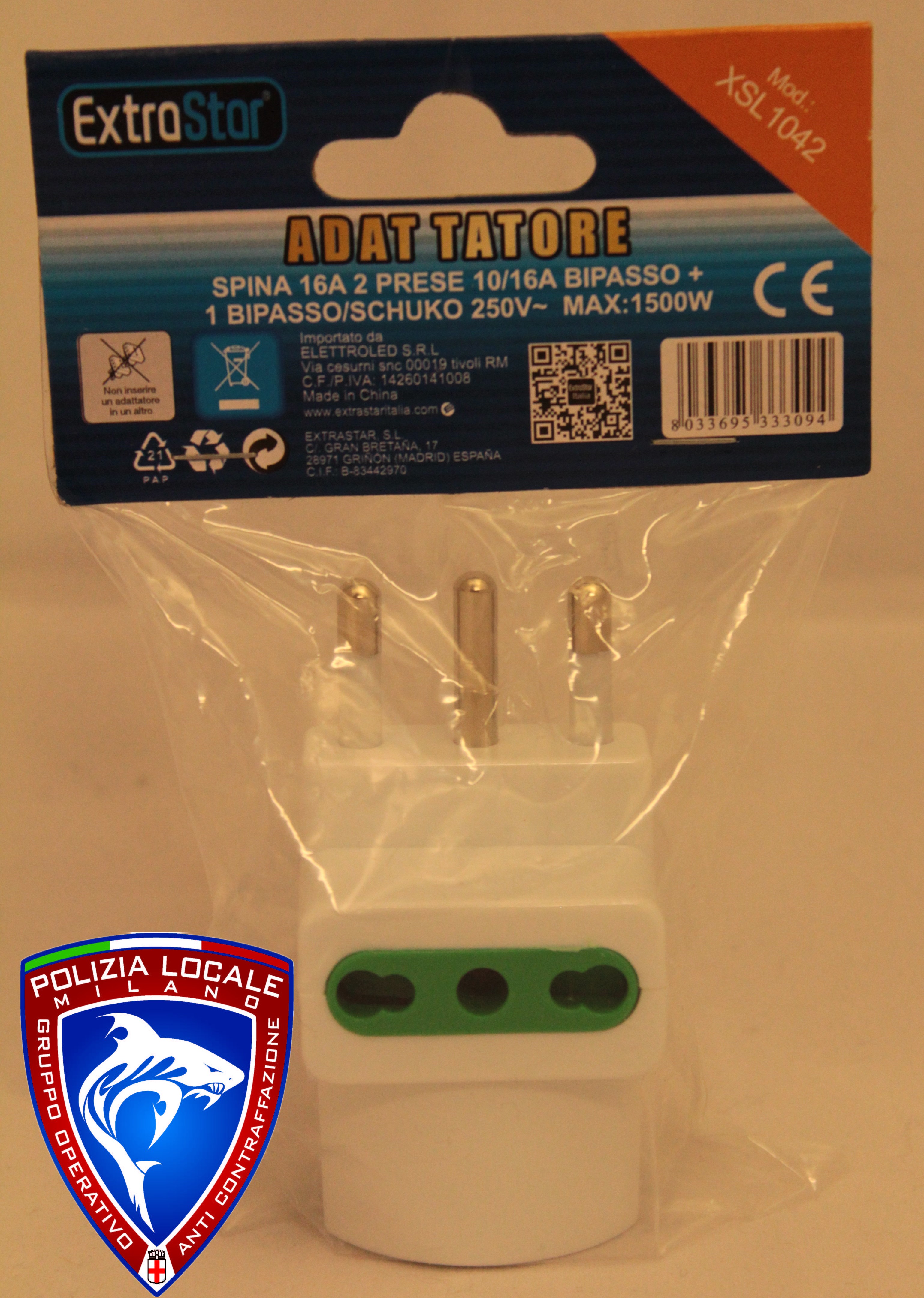 Official image of Travel adaptor ; Extrastar ; ADATTATORE XSL 1042 published by OECD 3