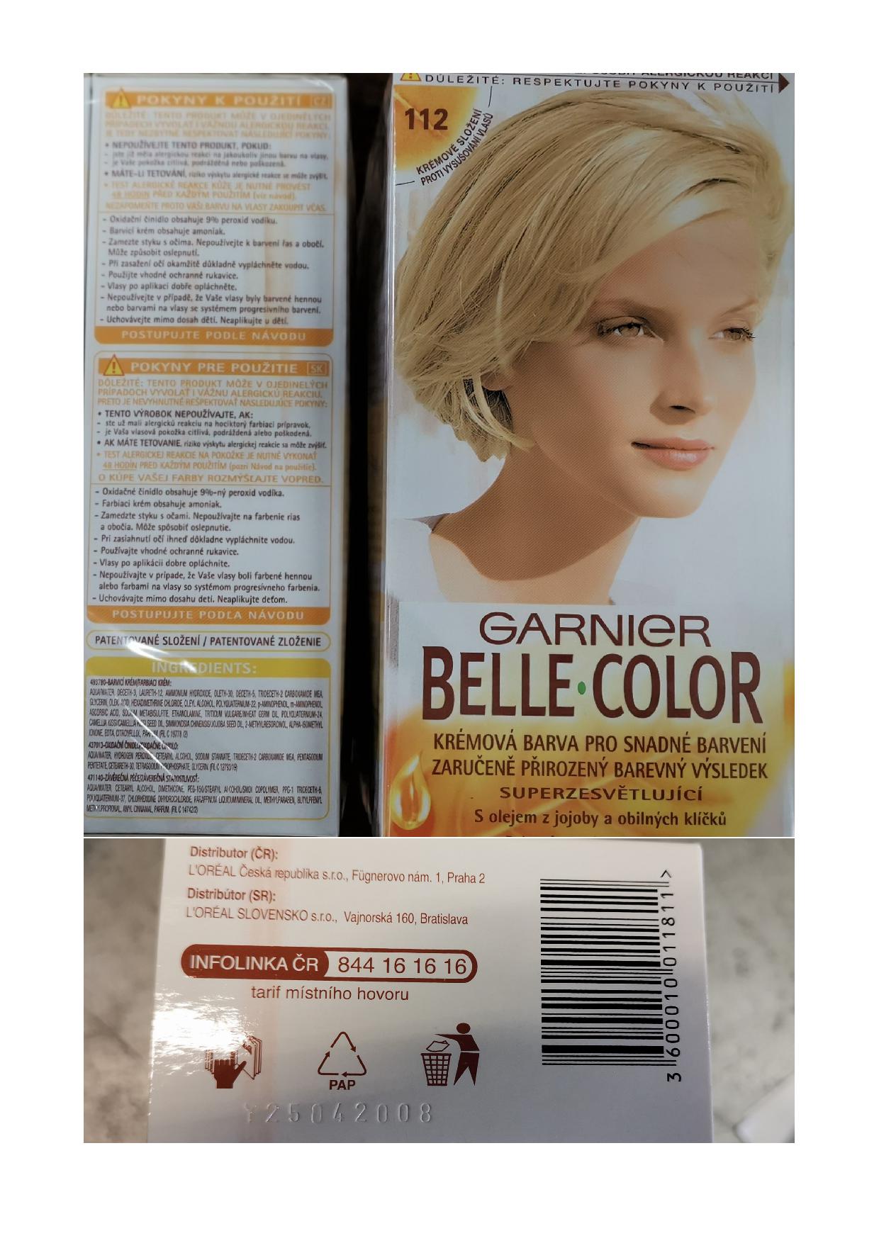 Official image of Hair dye ; Garnier ; Garnier Belle Color published by OECD