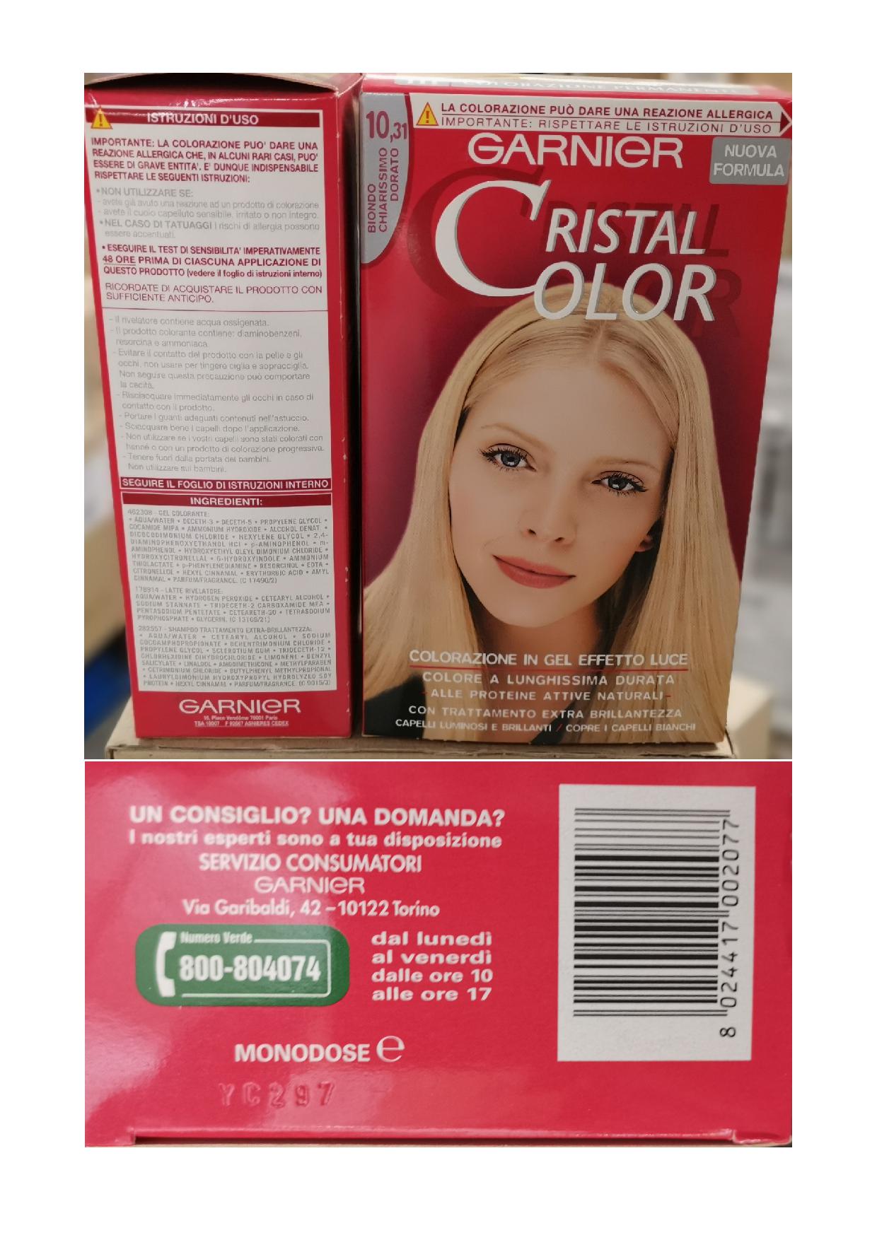 Official image of Hair dye ; Garnier ; Garnier Cristal Color published by OECD