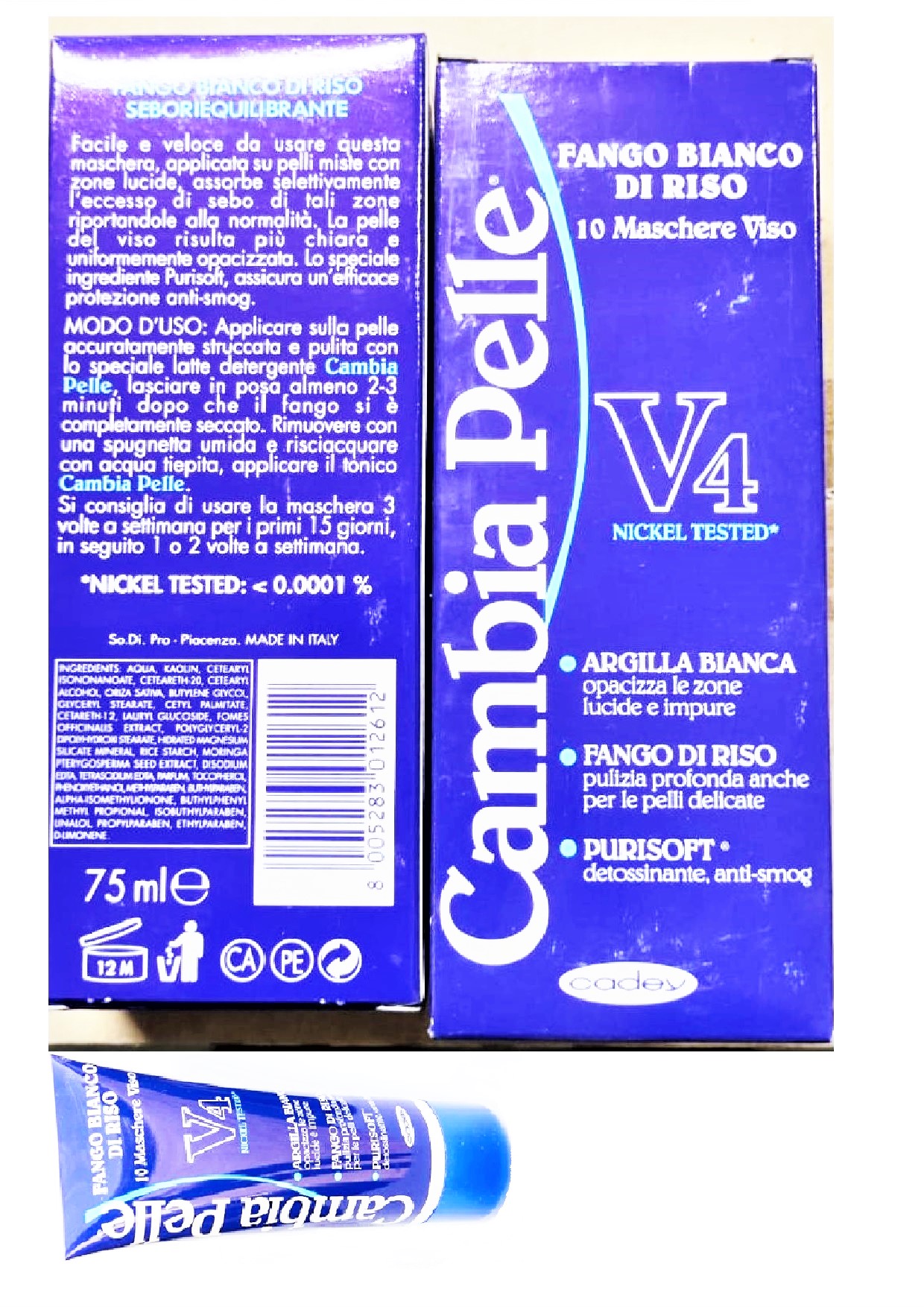 Official image of Face mask ; Cadey ; Cambia Pelle - Fango Bianco di Riso V4 published by OECD