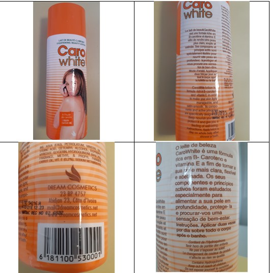 Official image of Skin-lightening cream ; Dream Cosmetics ; Caro White published by OECD 3