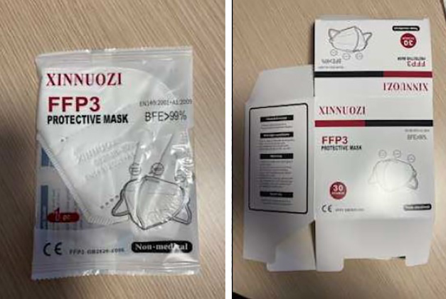 Official image of Particle filter mask ; XINNUOZI ; FFP3 protective mask published by OECD