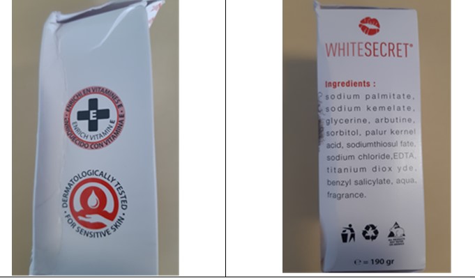Official image of Skin cream ; Rodis ; White Secret published by OECD 3