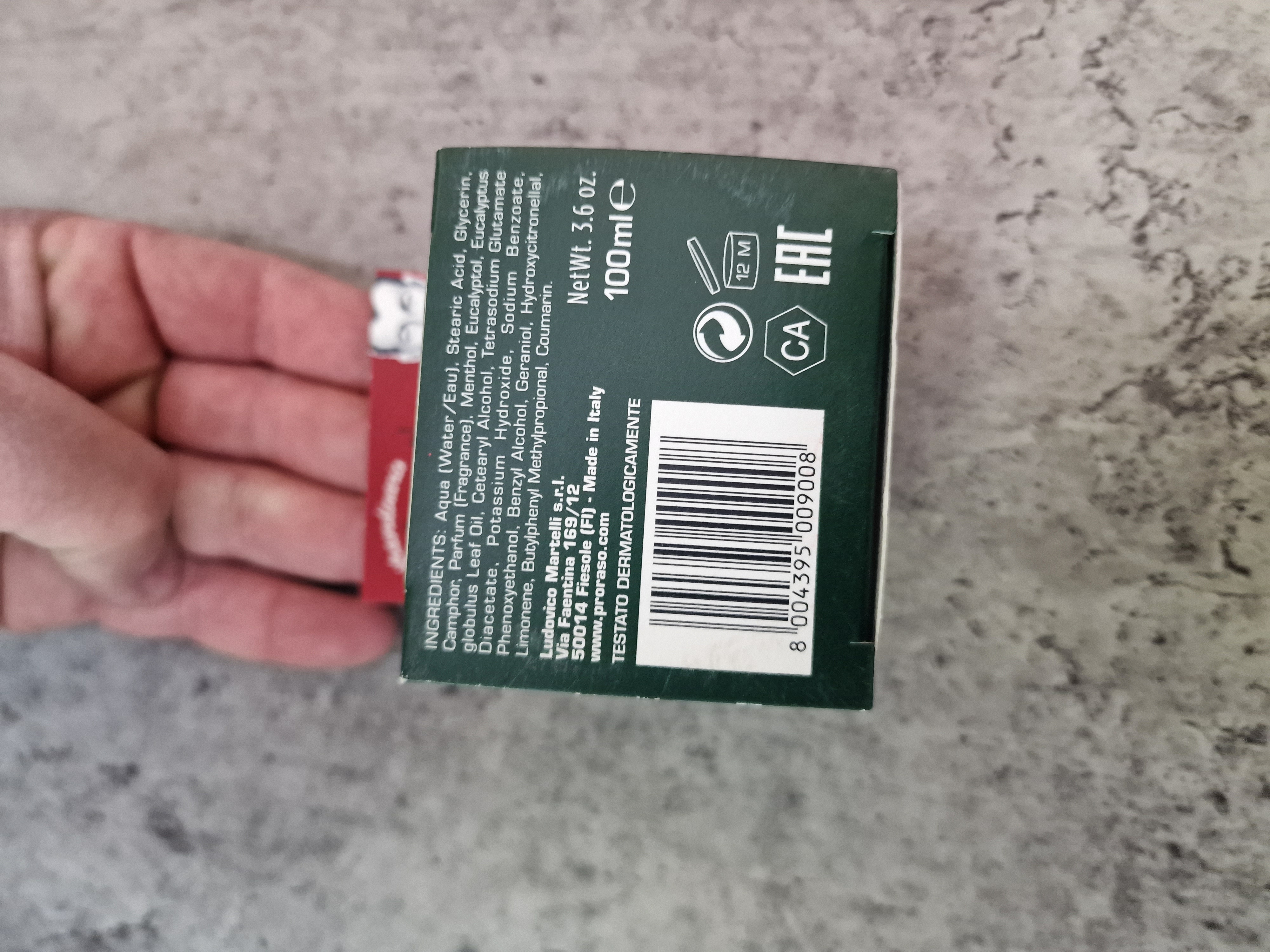Official image of Shaving cream ; PRORASO ; Proraso published by OECD 2
