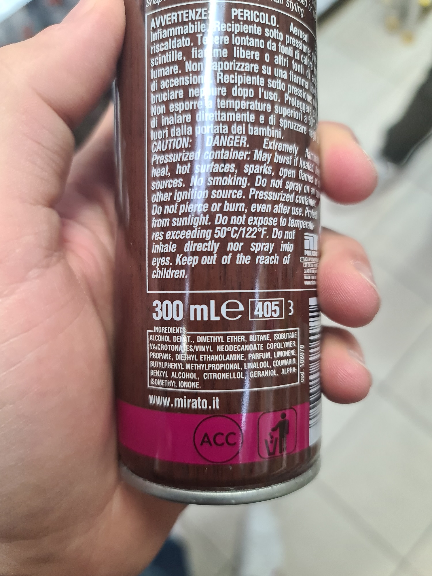 Official image of Hairspray ; Splend'or ; Lacca ecofix published by OECD 3