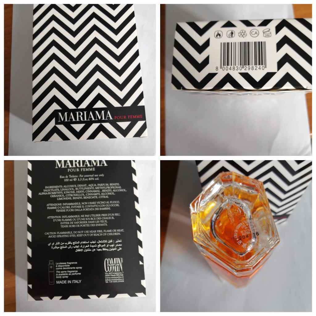 Official image of Eau de toilette ; Comin parfum ; MARIAMA published by OECD