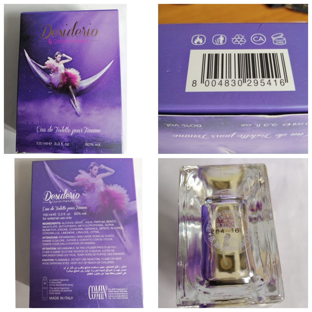 Official image of Eau de toilette ; Comin parfum ; DESIDERIO published by OECD