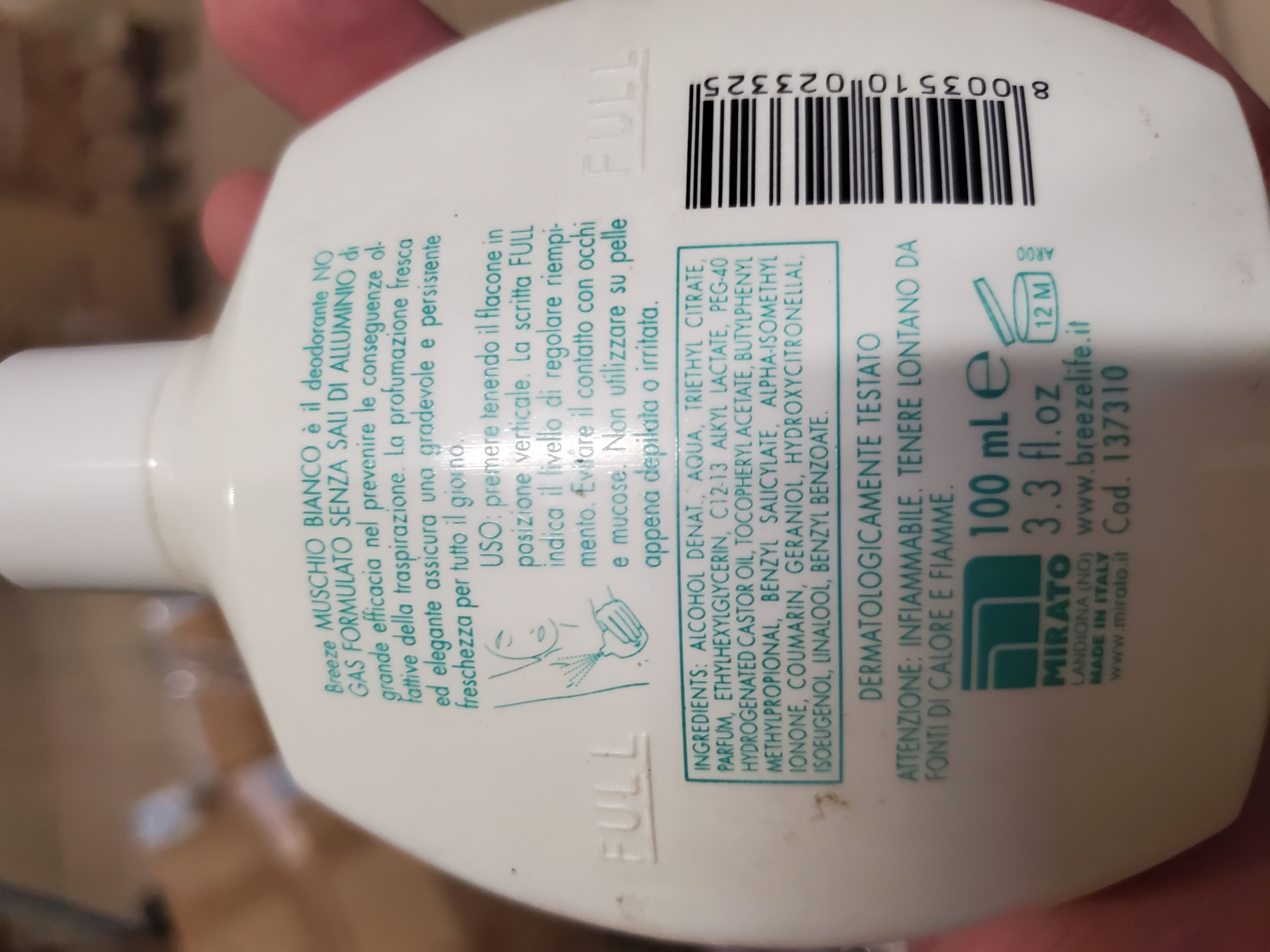 Official image of Deodorant ; Breeze ; Muschio bianco published by OECD