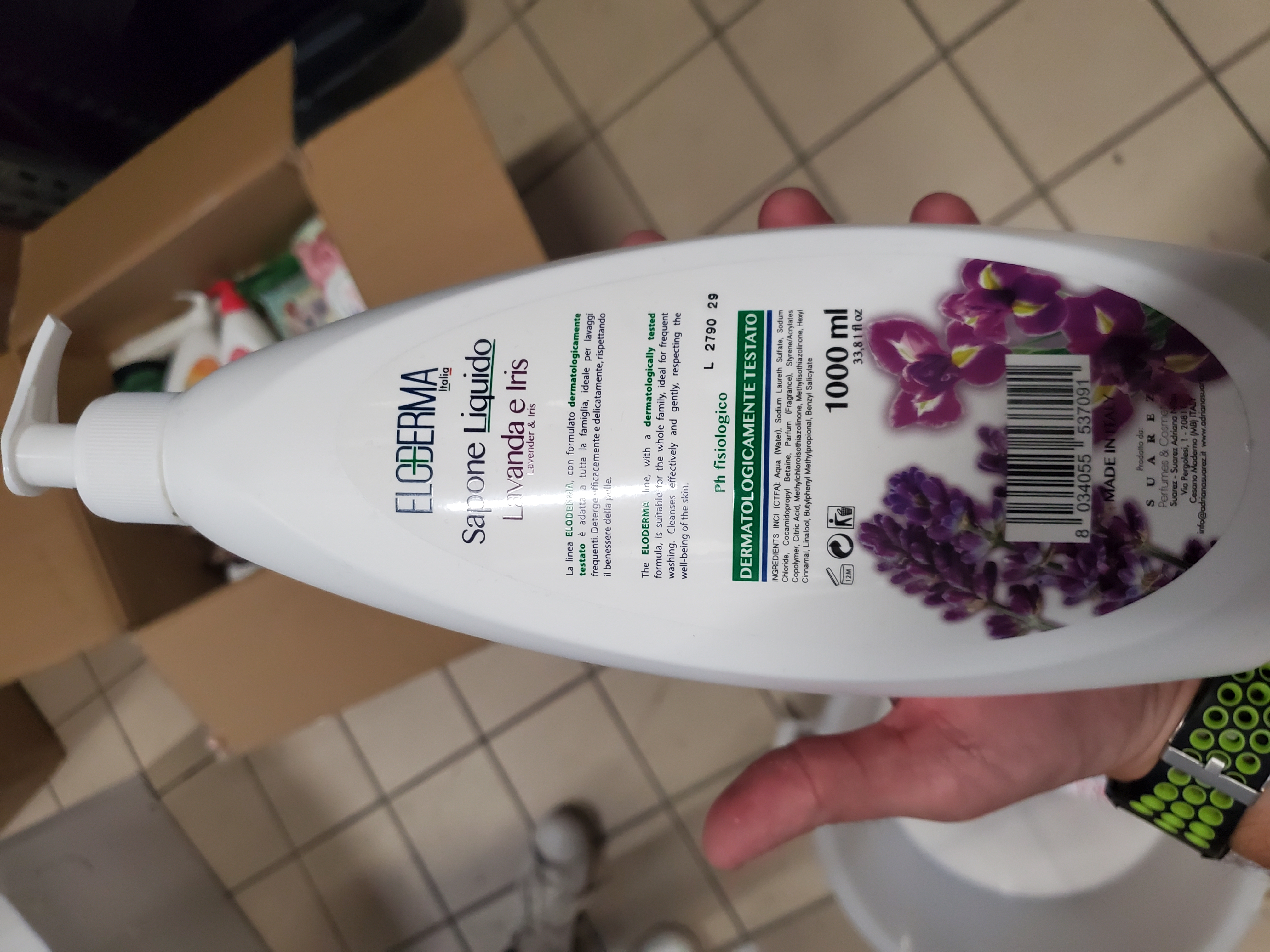 Official image of Liquid soap ; Eloderma Italia ; LAVANDA E IRIS published by OECD 2