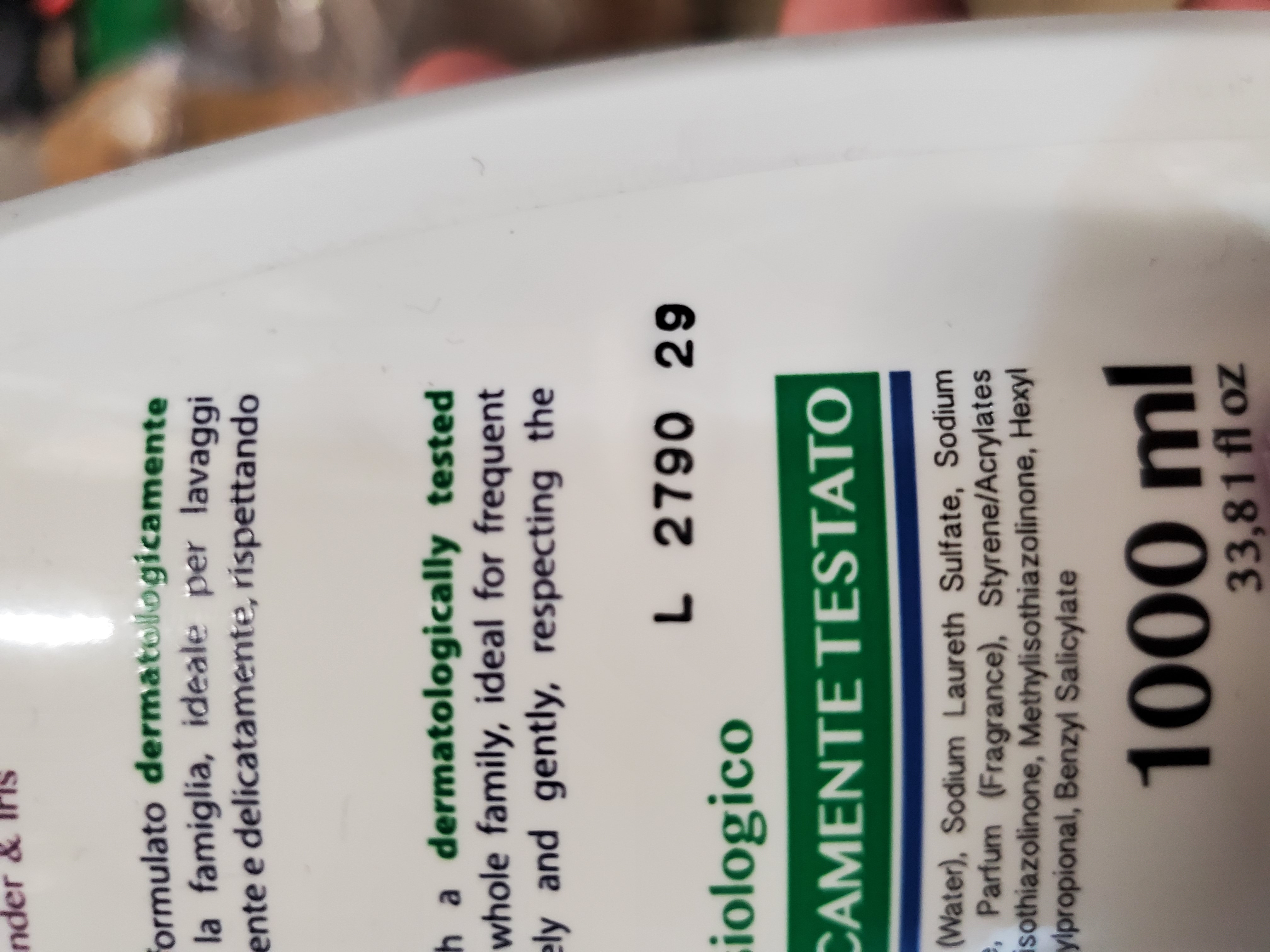 Official image of Liquid soap ; Eloderma Italia ; LAVANDA E IRIS published by OECD 4
