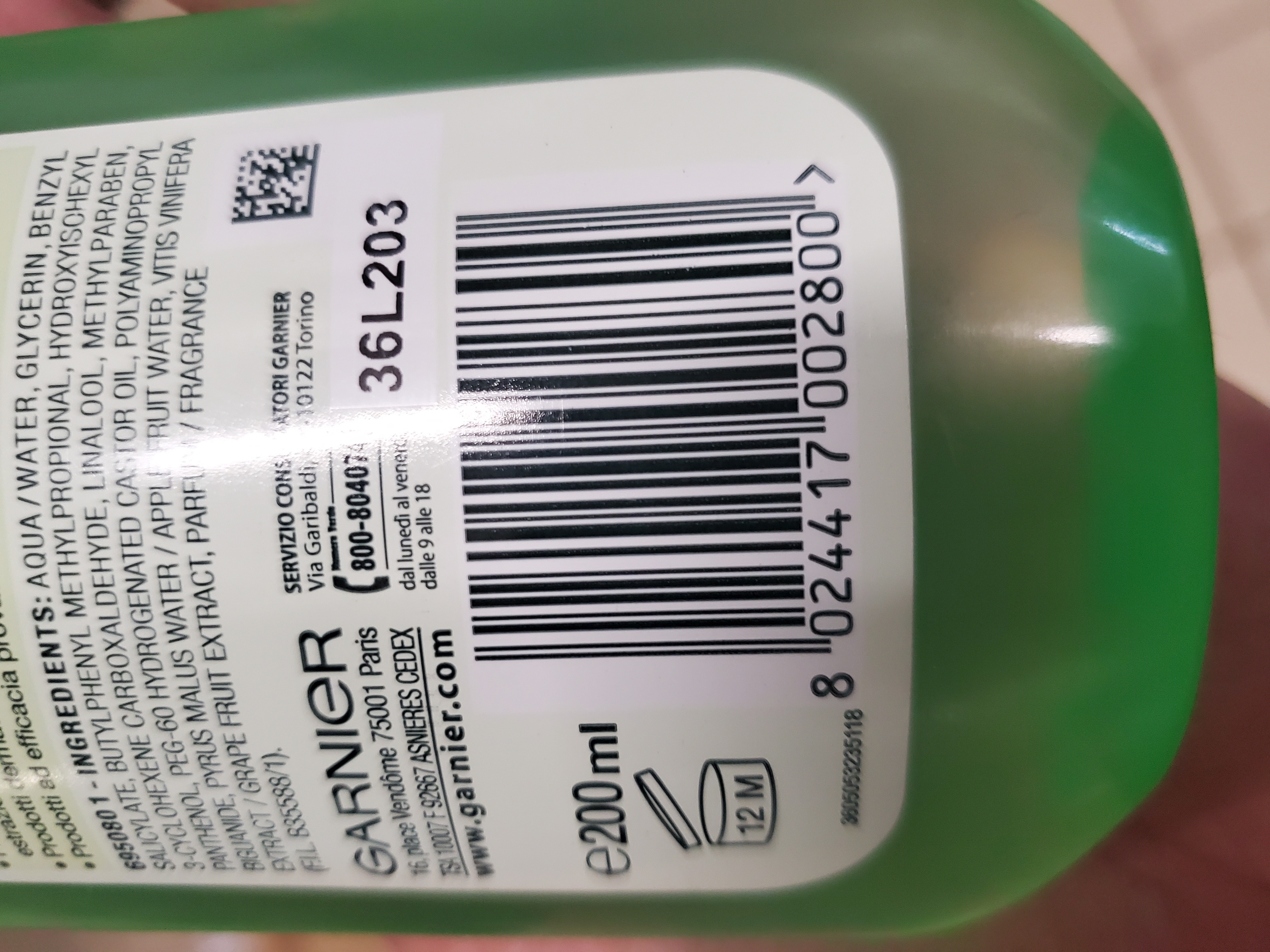 Official image of Facial toner ; Garnier ; Fresh published by OECD 4