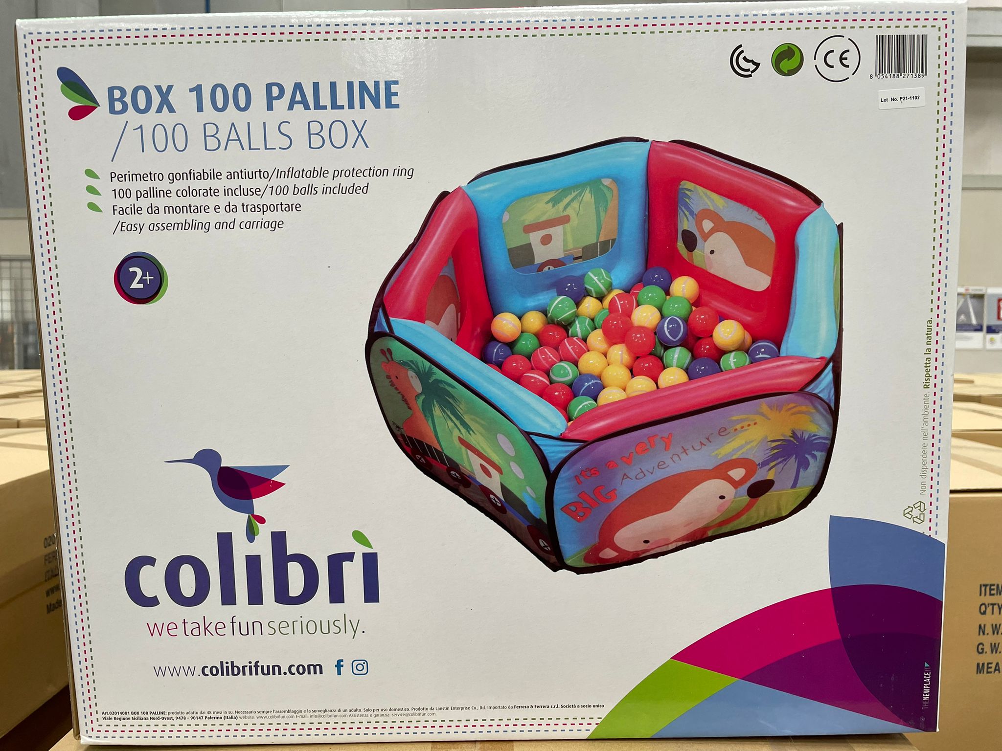 Official image of Toy pool ; Colibrì ; BOX 100 Palline published by OECD