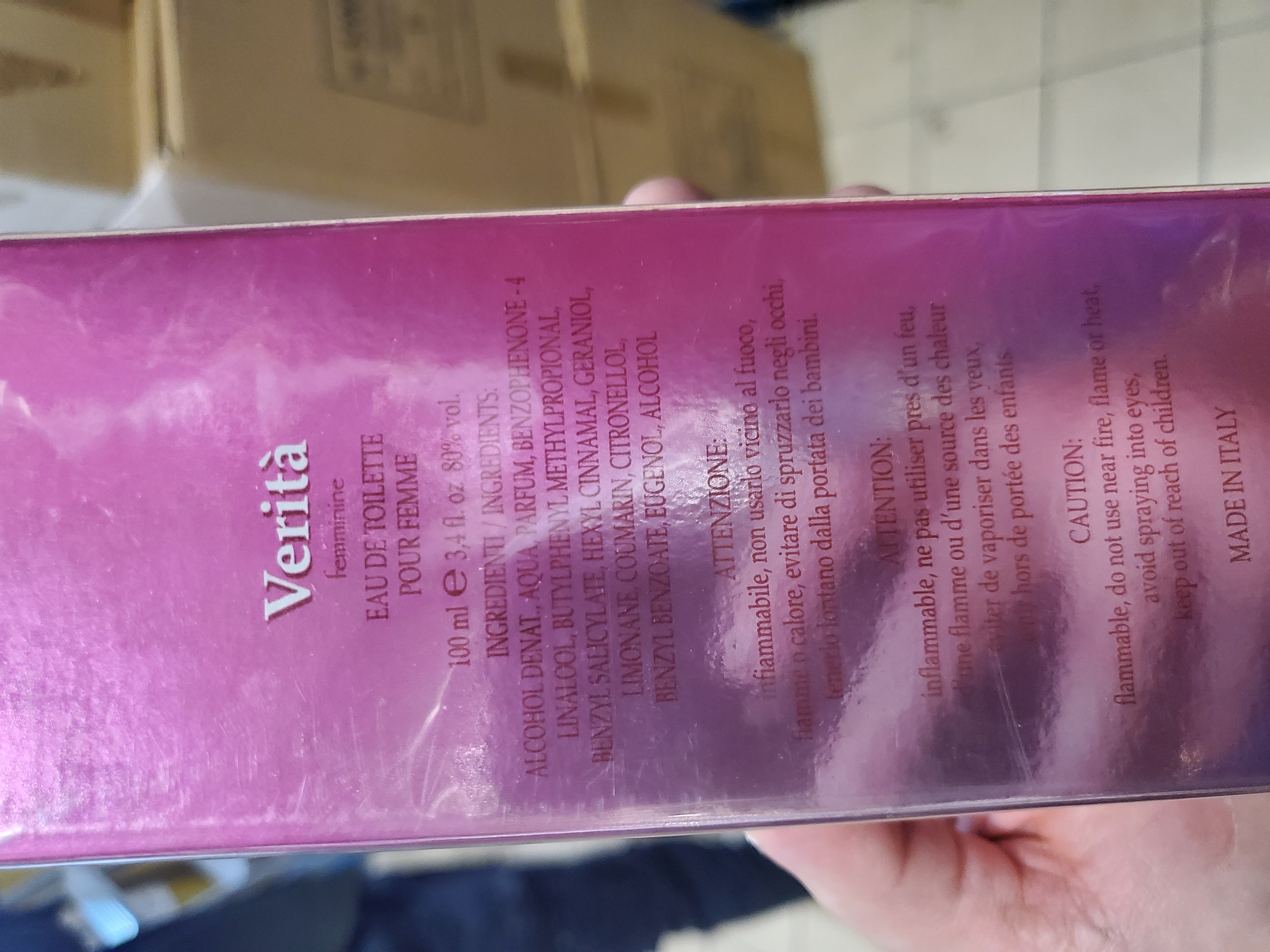 Official image of Eau de toilette ; Comin parfum ; Verità published by OECD 2