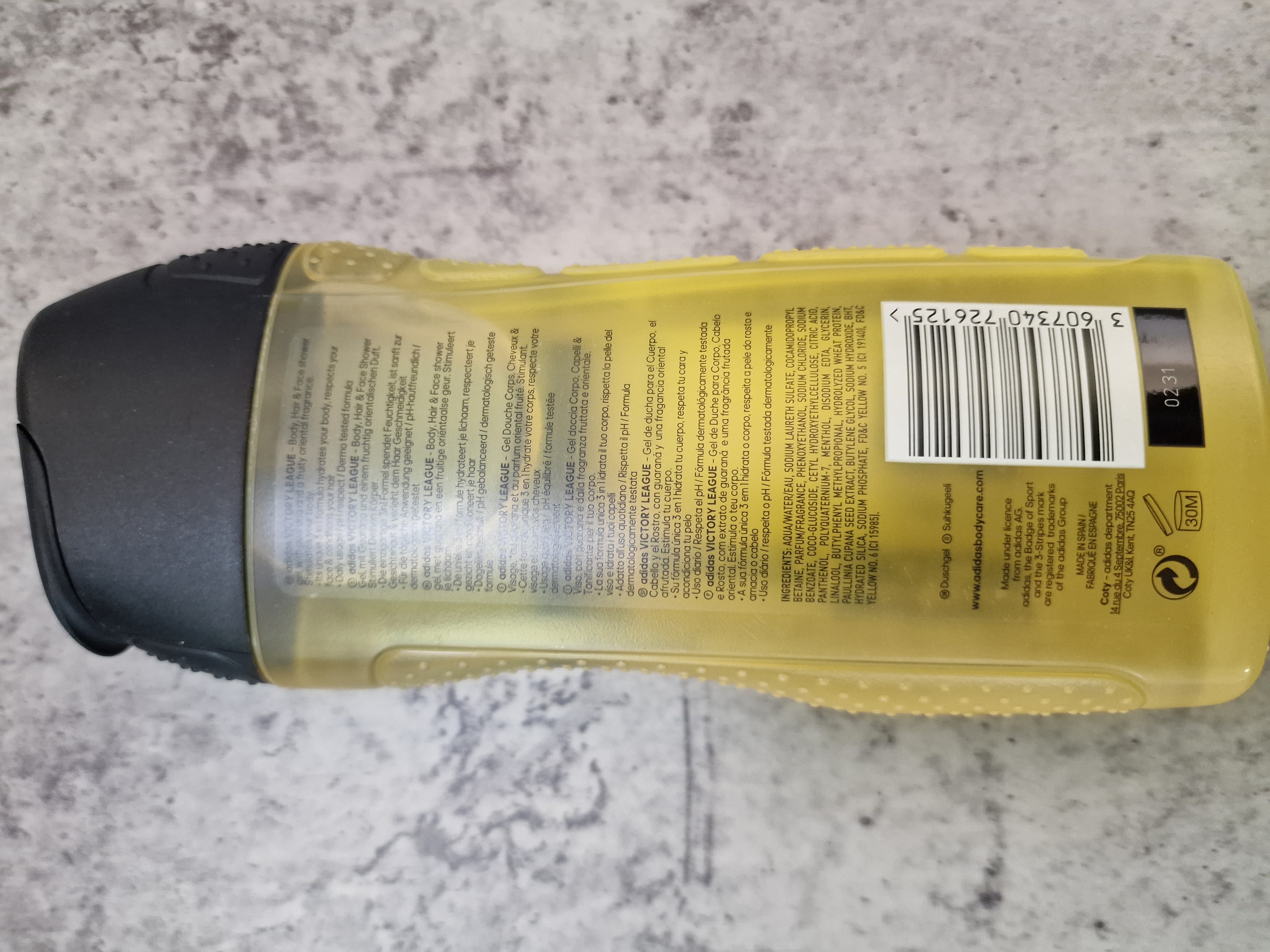 Official image of Bath and shower gel ; Adidas ; Victory League stimulating published by OECD 2