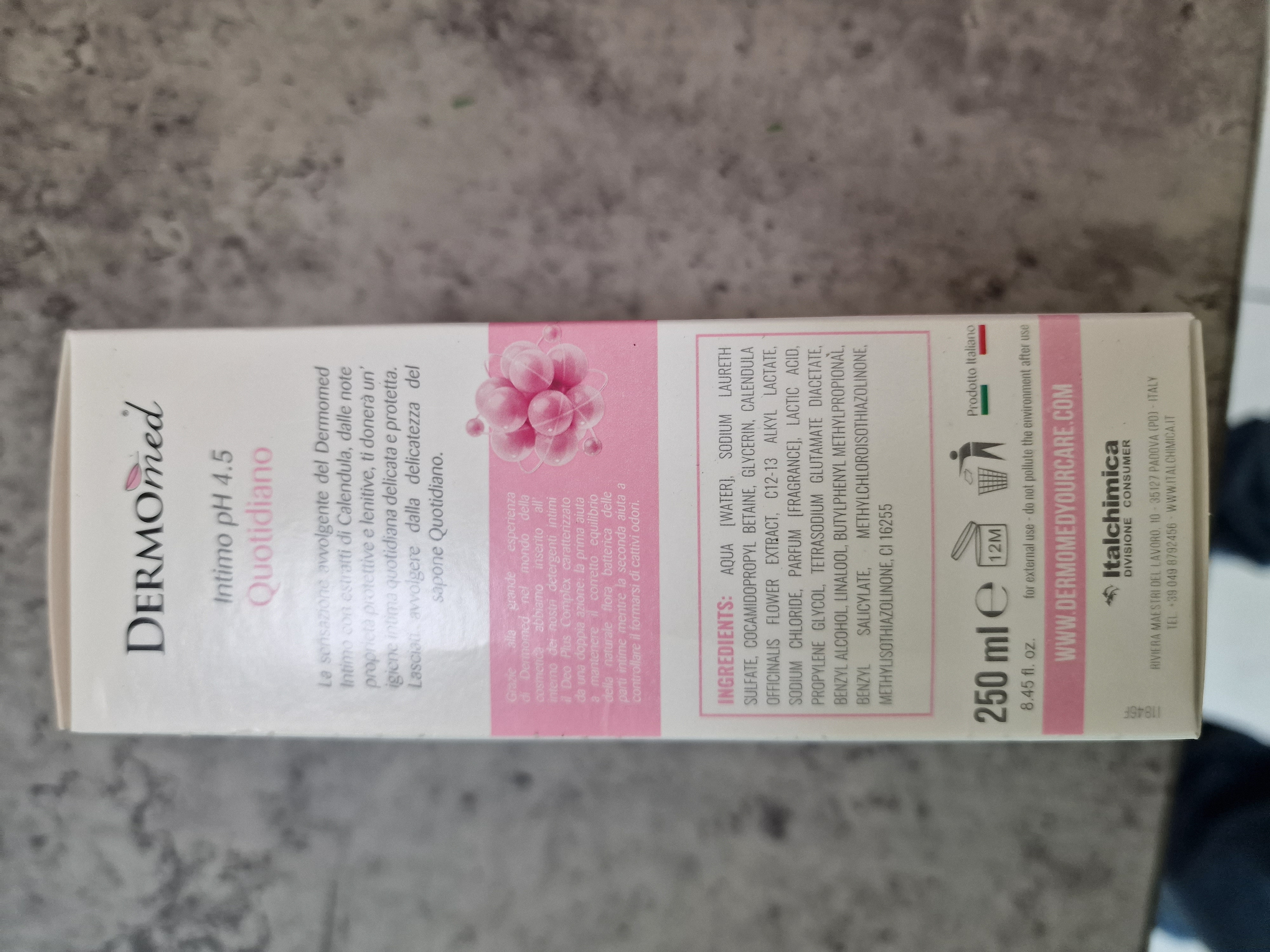 Official image of Liquid soap ; Dermomed ; Intimo quotidiano ph 4.5 published by OECD 2