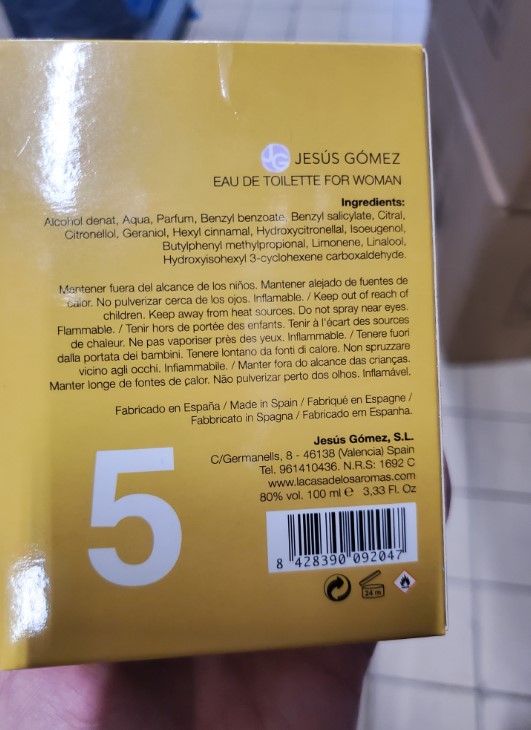 Official image of Eau de toilette ; Jesus Gomez ; First published by OECD 2