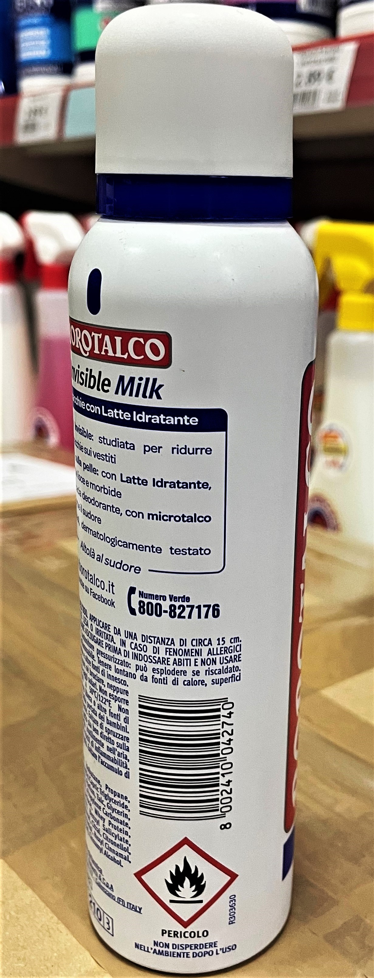 Official image of Deodorant spray ; BOROTALCO ; Invisible Milk Antimacchie con Latte Idratante published by OECD 3
