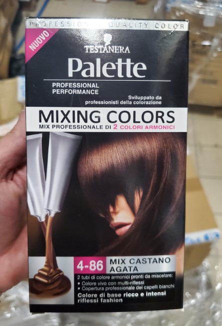 Official image of Hair dye ; TESTANERA ; Palette professional mixing colors 4 - 86 Mix castano agata published by OECD 5
