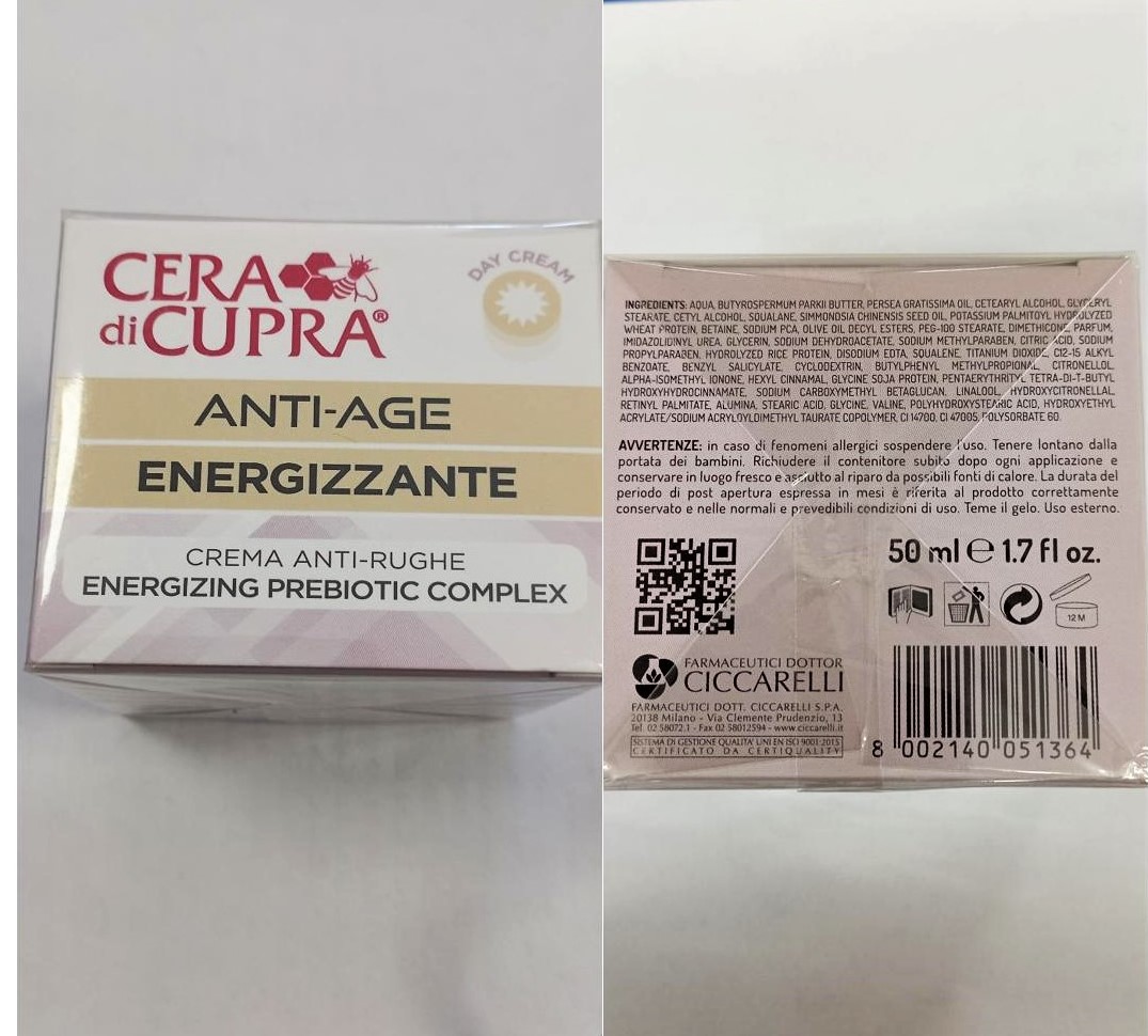 Official image of Face cream ; CERA DI CUPRA ; Anti-Age Energizzante published by OECD