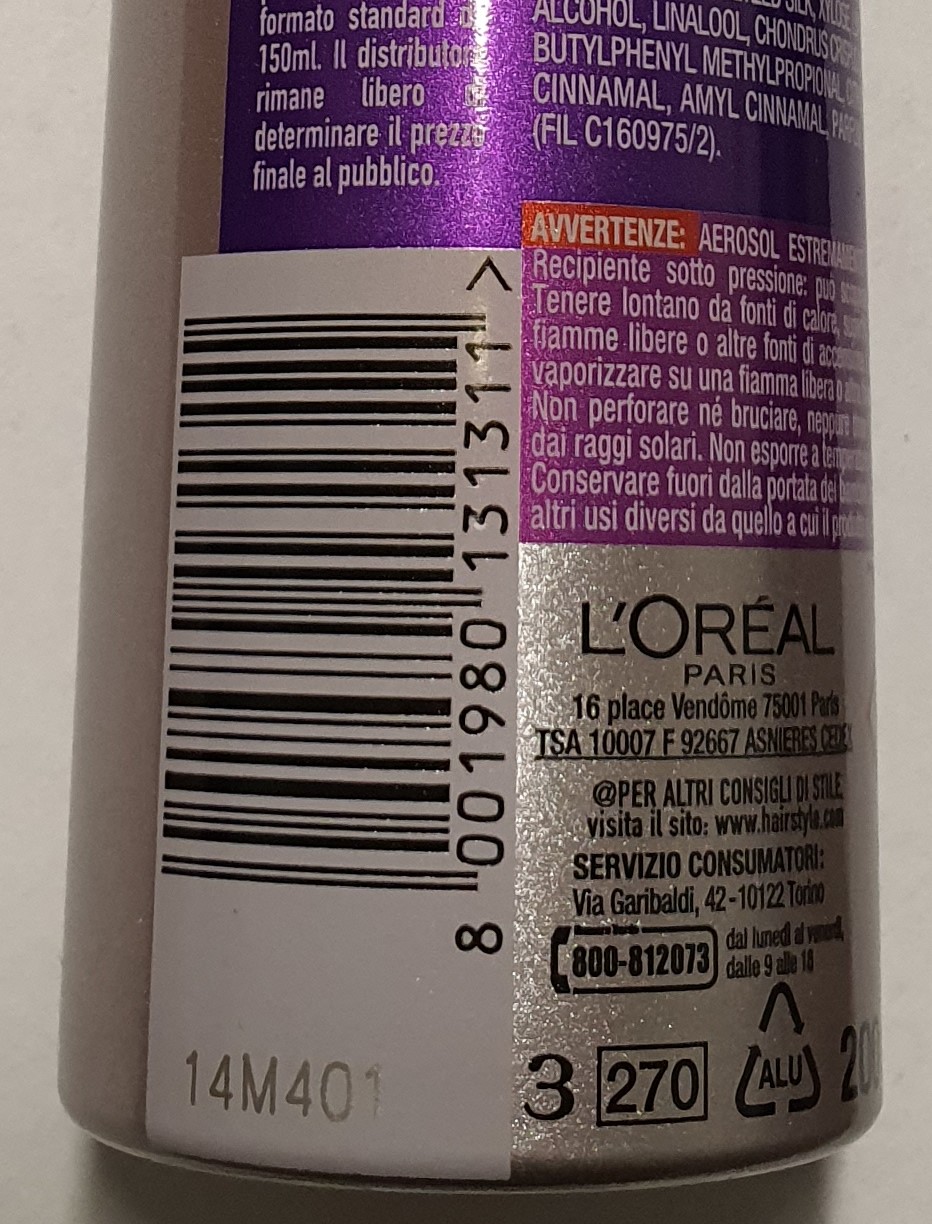 Official image of Hair mousse ; L'OREAL PARIS ; Studio Line published by OECD 3