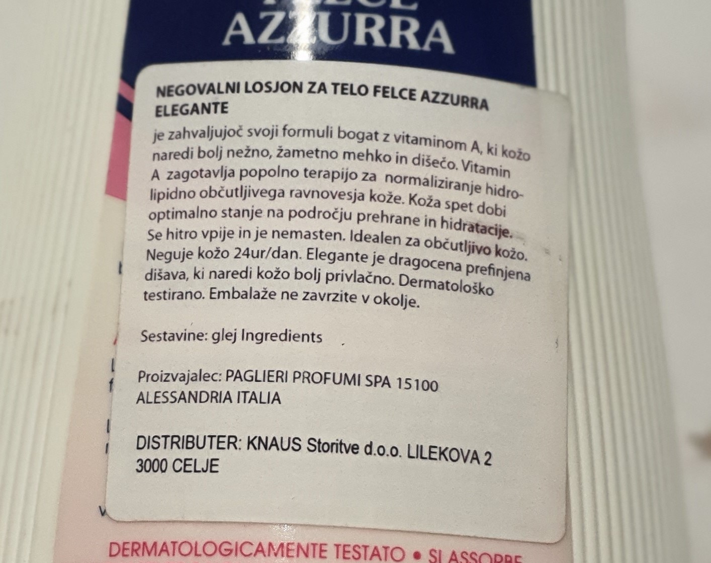 Official image of Cream ; FELCE AZZURRA ; Crema fluida vellutante published by OECD