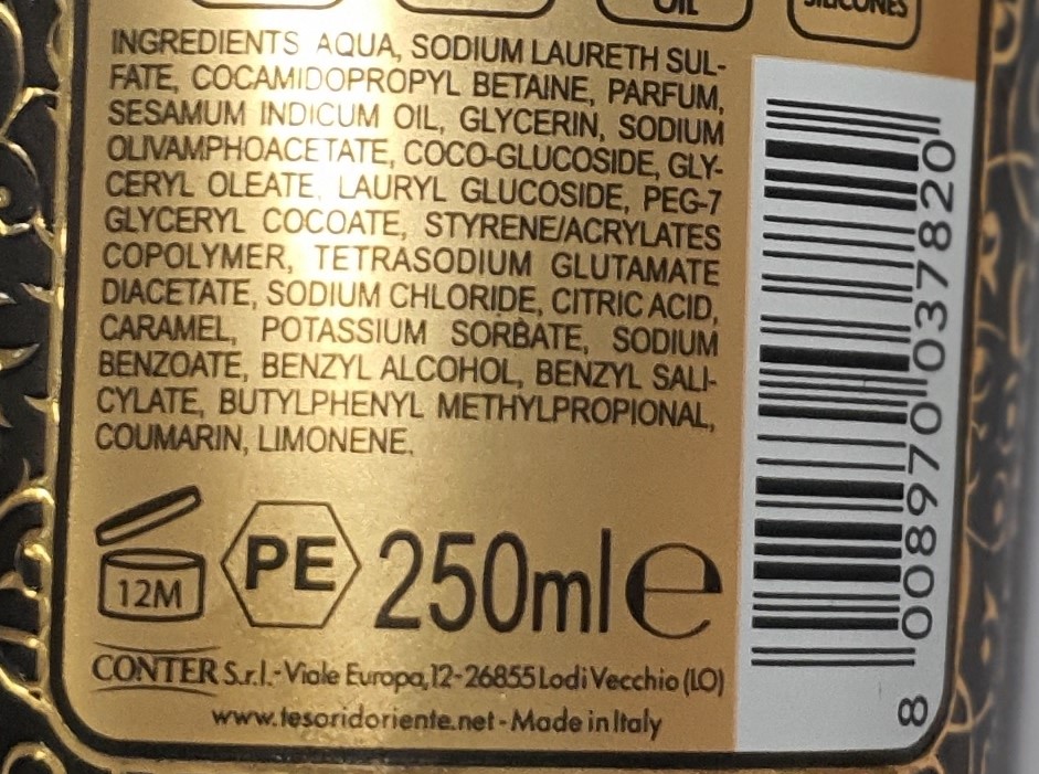 Official image of Shower foam ; Tesori d'Oriente ; Doccia crema aromatica published by OECD 2
