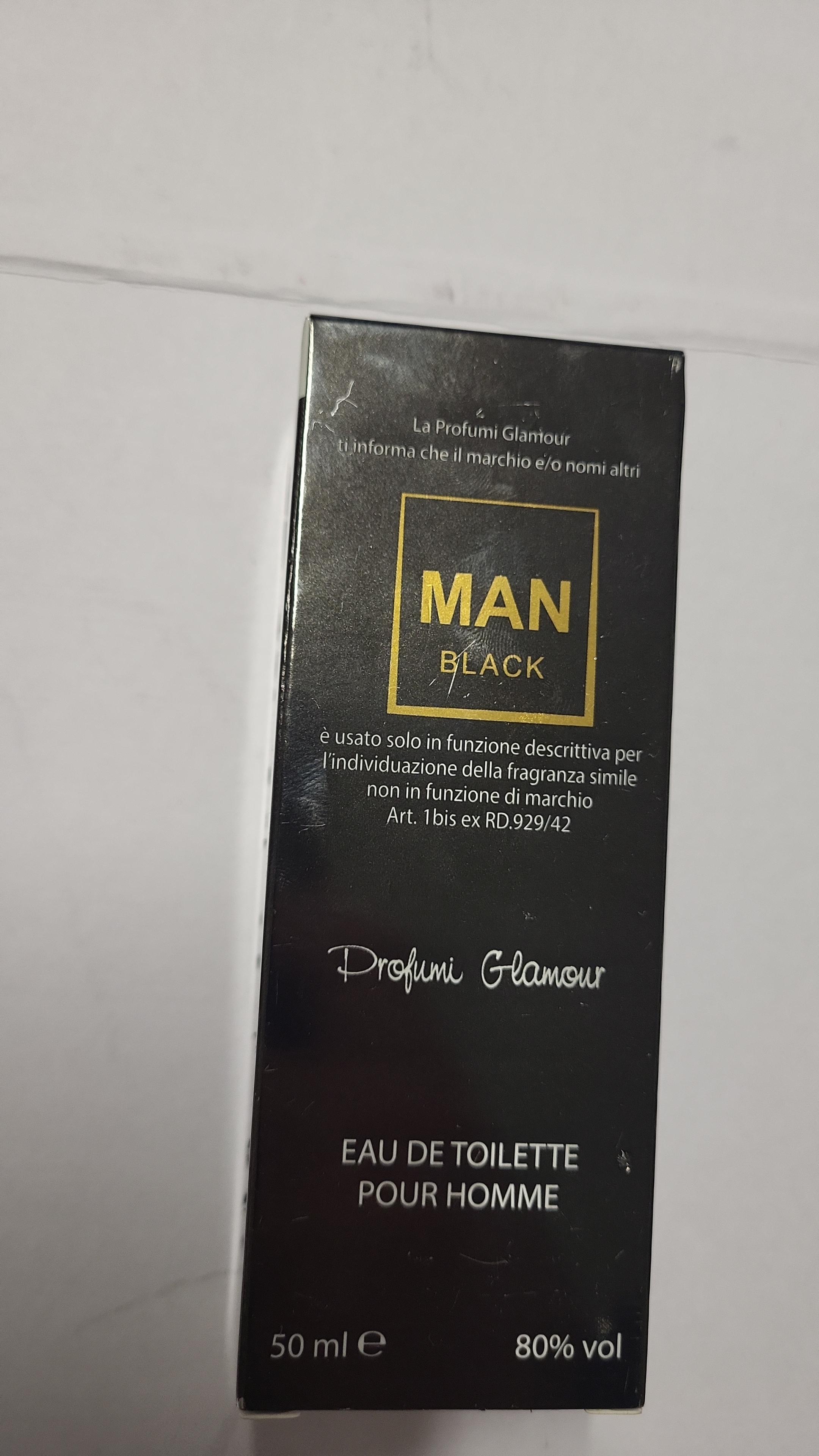 Official image of Eau de toilette ; profumi Glamour ; Man Black published by OECD 2
