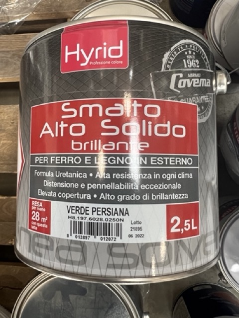 Official image of Varnish ; COVEMA ; HYRID SMALTO ALTO SOLIDO SATINATO, 2)HYRID SMALTO ALTO SOLIDO BRILLANTE, 3)PY4 SMALTO GRANA GROSSA published by OECD 4