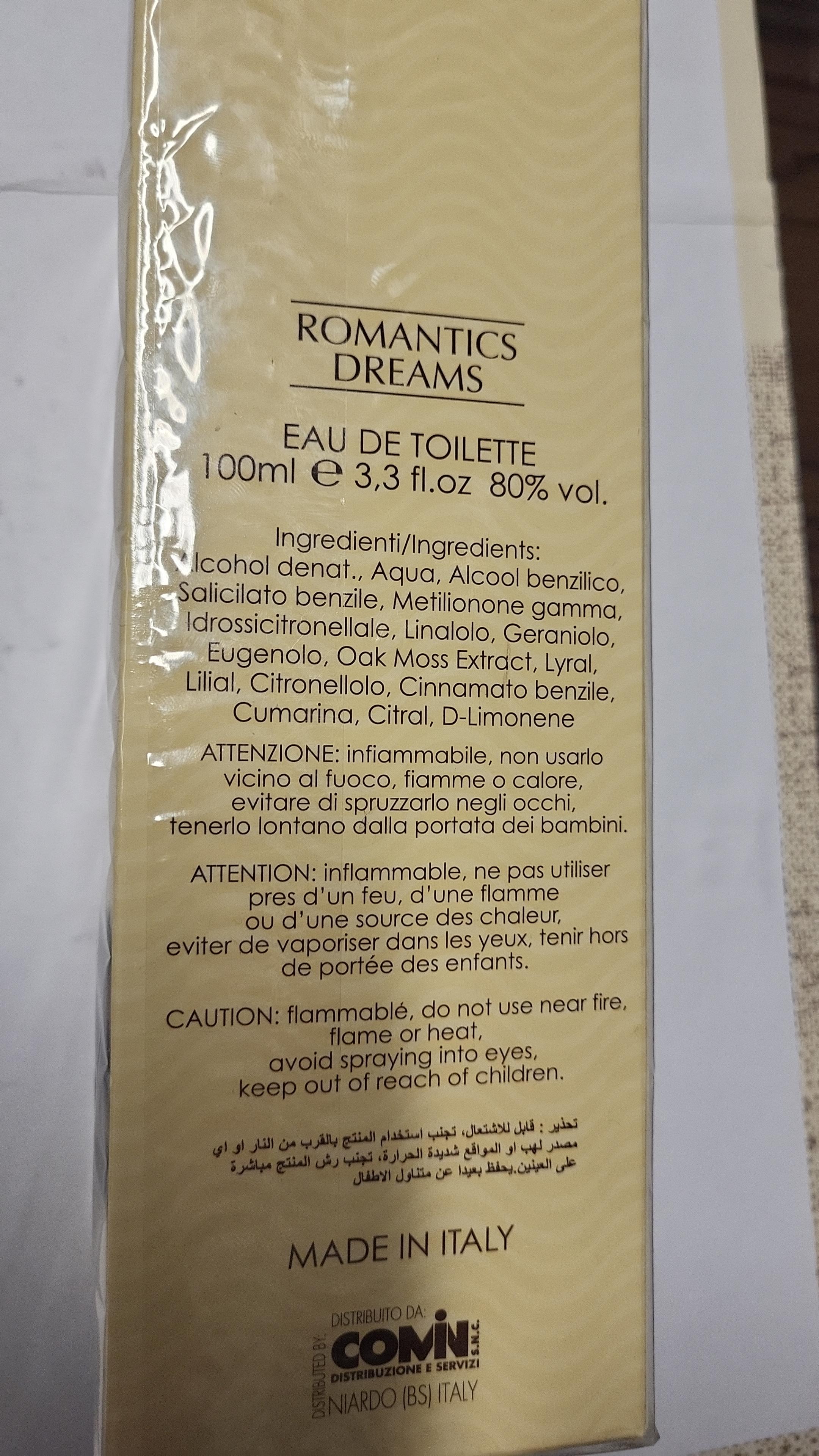 Official image of Eau de toilette ; Comin parfum ; Romantics Dreams published by OECD 3