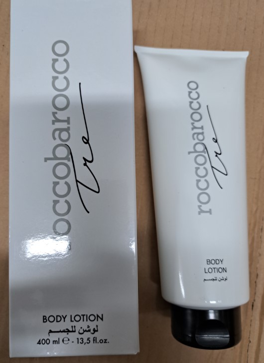 Official image of Body lotion ; Rocco Barocco ; Tre published by OECD 4