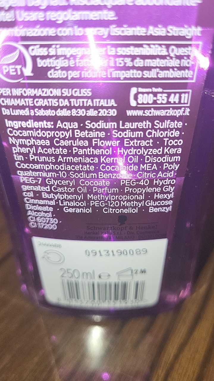 Official image of Shampoo ; TESTANERA ; Gliss Hair repair con Keratina liquida published by OECD 5