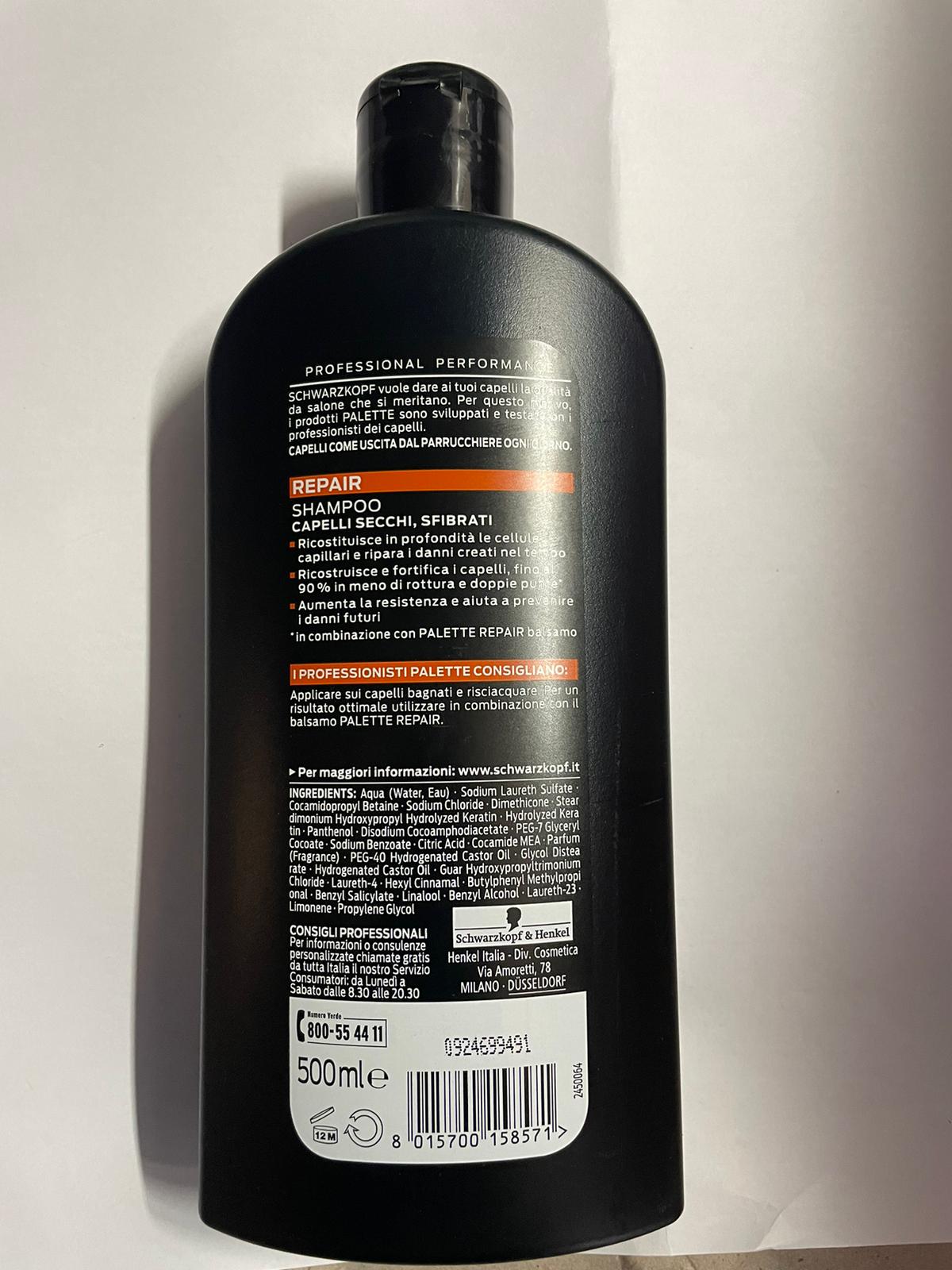 Official image of Shampoo ; Schwarzkopf ; Palette Care Shampoo Repair published by OECD 2