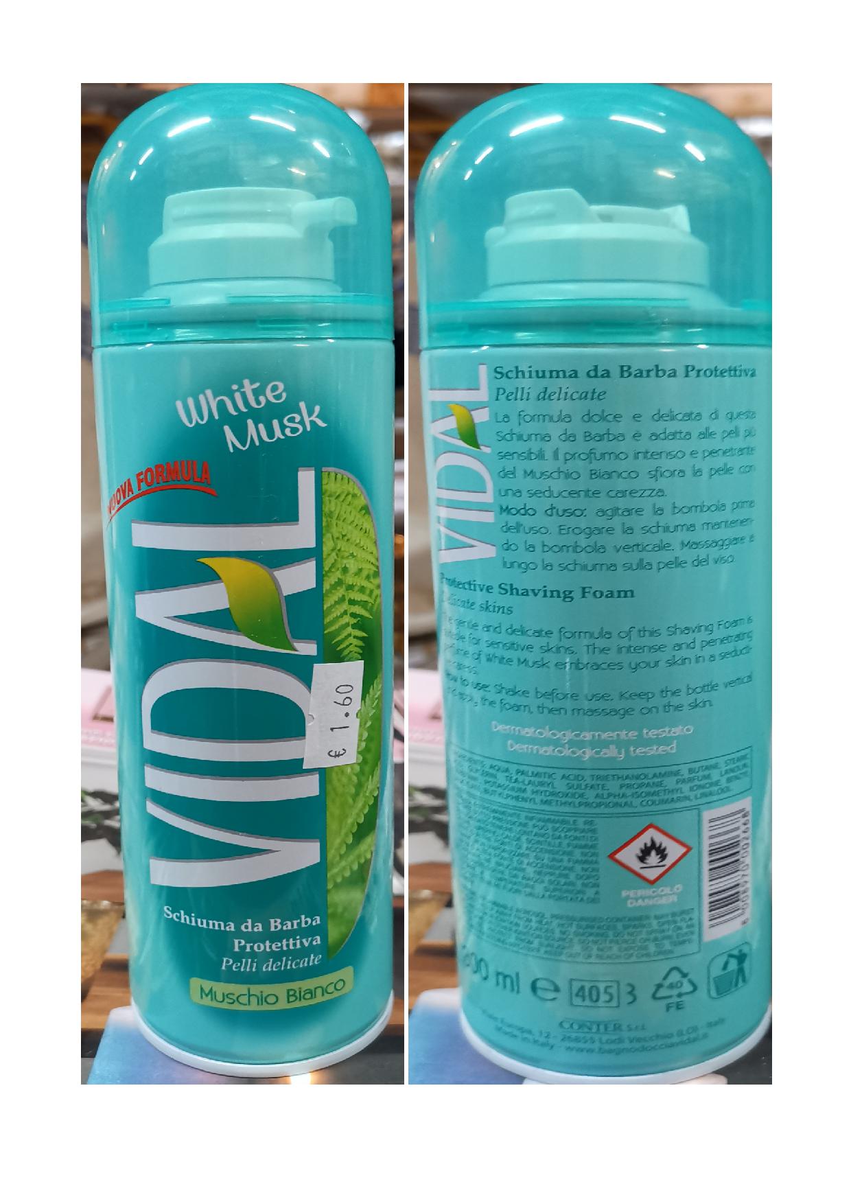 Official image of Shaving foam ; Vidal ; White Musk published by OECD
